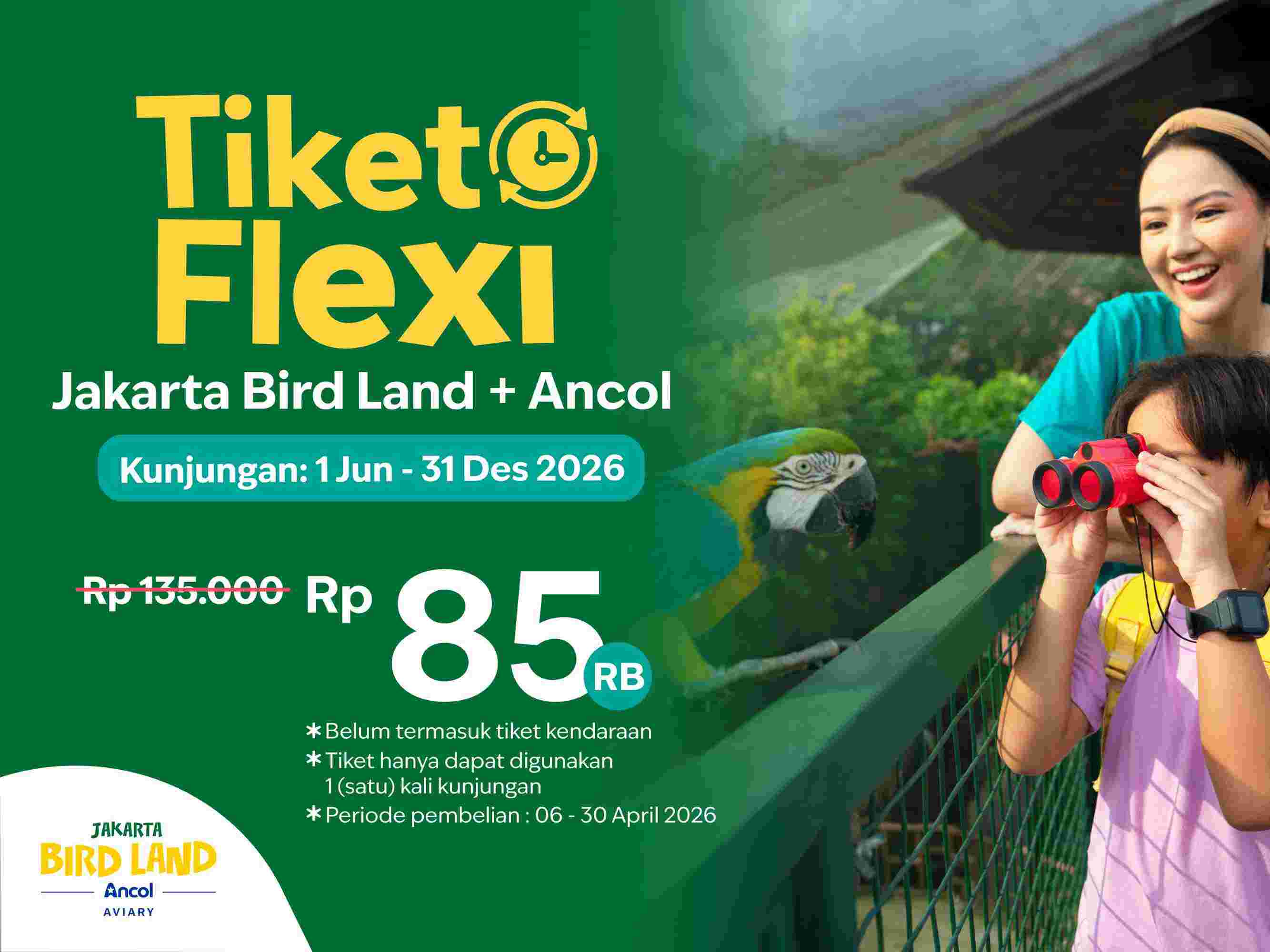 Promo Tiket Flexi Jakarta Bird Land + Ancol 2026, Liburan Fleksibel Jadi Lebih Hemat